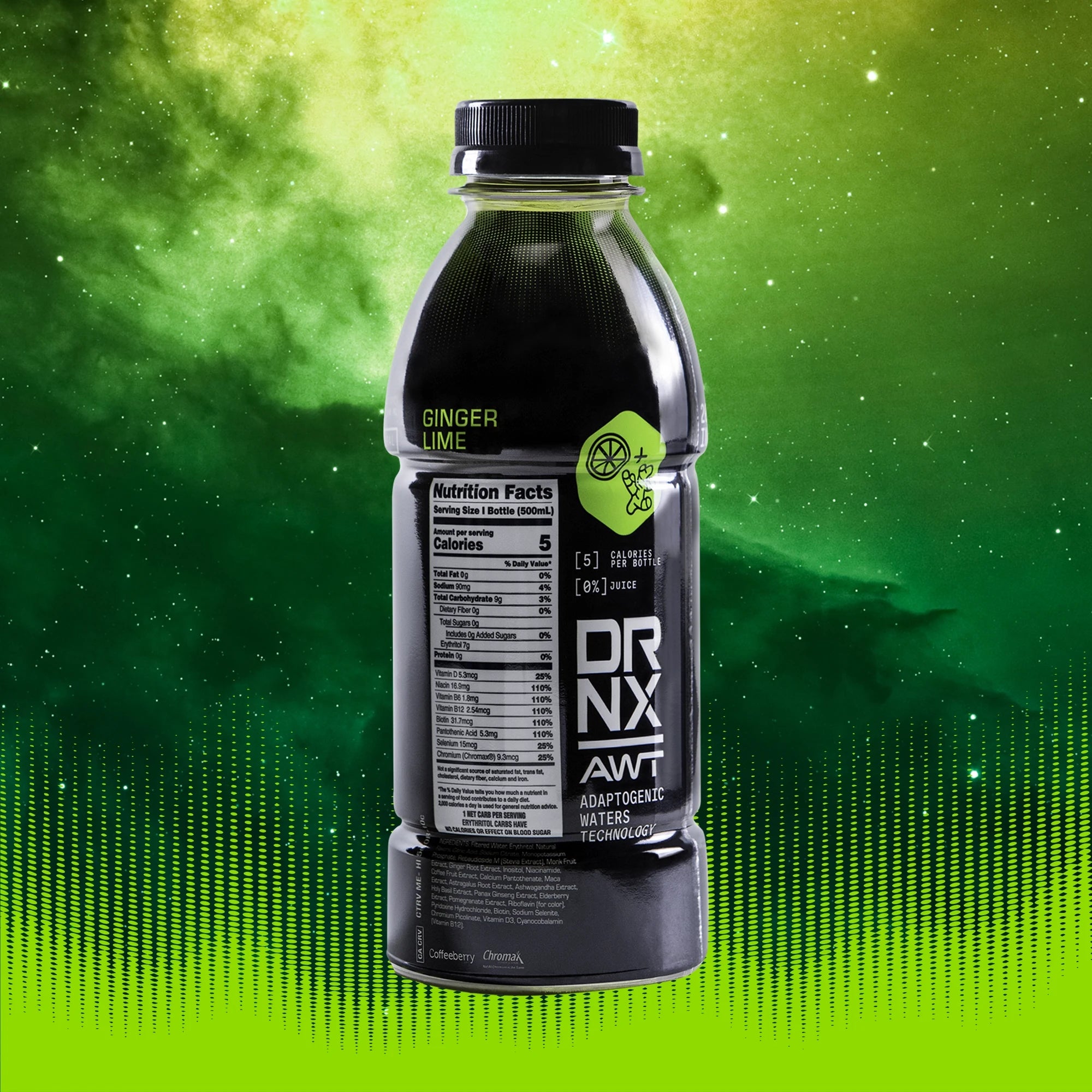 DRNX Adaptogenic Waters - Ginger Lime - 12 Case